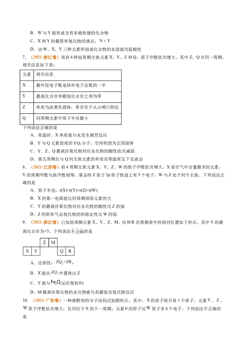题型08元素周期律推断（原卷版）_05高考化学_2024年新高考资料_2.2024二轮复习_2024年高考化学二轮热点题型归纳与变式演练（新高考通用）