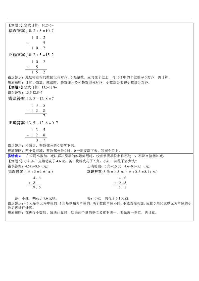 单元重点知识归纳与易错点总结_26春人教版数学三下_00、更新资料3月18日_教学设计(3)_教案_教案2+导学案人教三下数学_导学案_7小数的初步认识