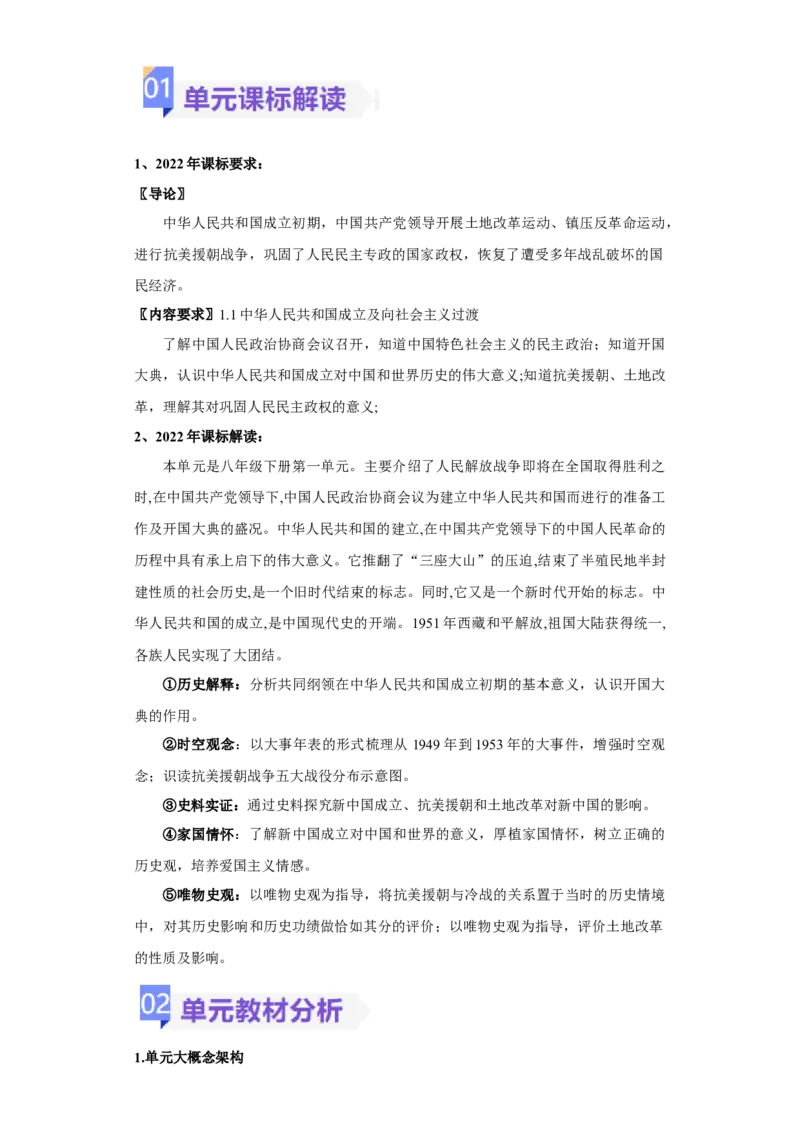 第一单元中华人民共和国的成立和巩固（大单元教学设计）-（统编版）_新八下历史_00、更新资料3月23日_第二套(4)_大单元教学课件+教学设计-U40