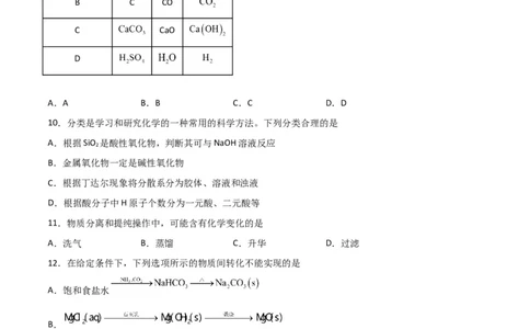 考点巩固卷02化学物质及其变化&nbsp;-2024年高考化学一轮复习考点通关卷（新高考通用）（原卷版）_05高考化学_2024年新高考资料_1.2024一轮复习