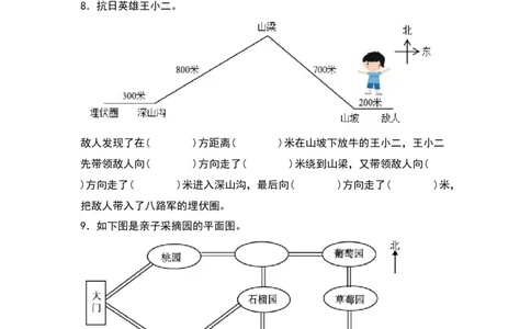 三年级数学下册典型例题系列之第一单元位置与方向（一）专项练习（原卷版）_26春人教版数学三下_19、赠送其它资料_新建文件夹_三年级数学下册（人教版）_专项练习