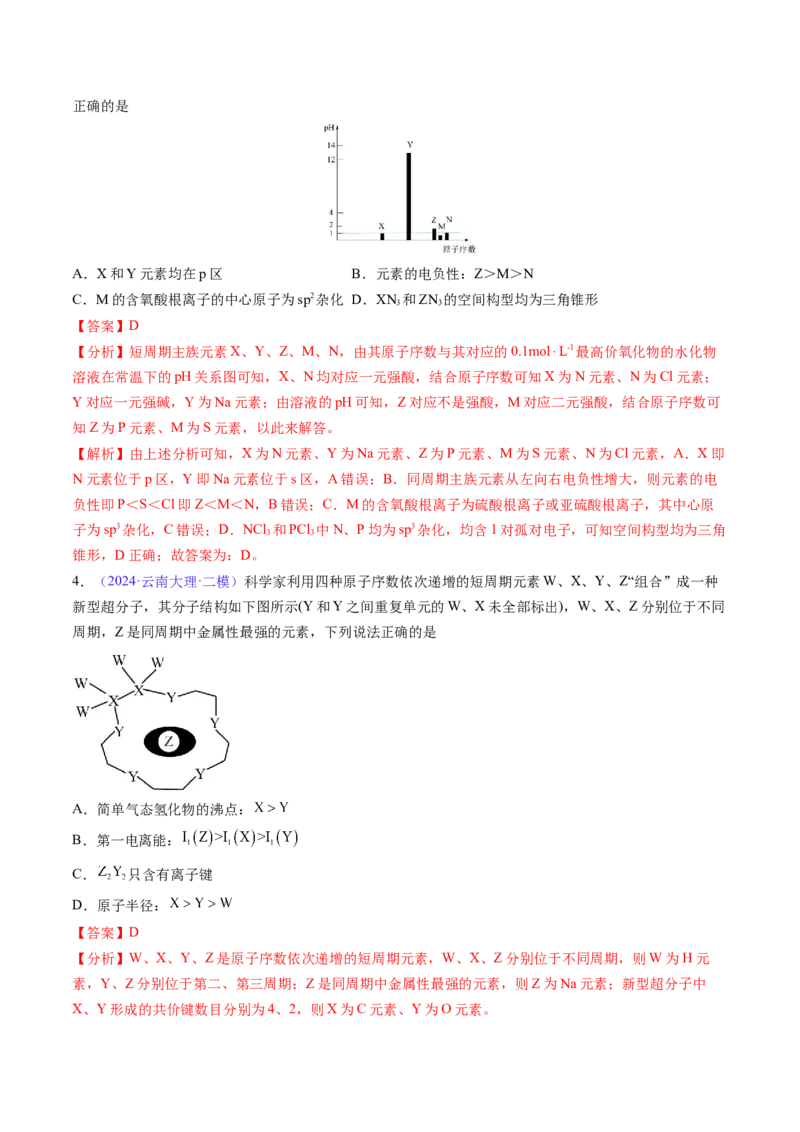 通关06物质结构与性质（解析版）-备战2024年高考化学抢分秘籍（新高考专用）_05高考化学_2024年新高考资料_5.2024三轮冲刺_备战2024年高考化学抢分秘籍（新高考专用）322209527