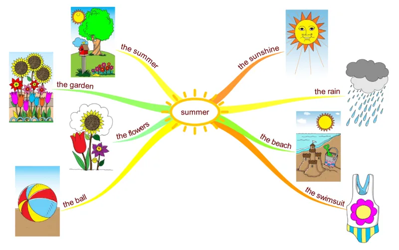 summer_《小学思维导图》_思维导图语数英第二套_英语_思维导图_思维导图RAZAA