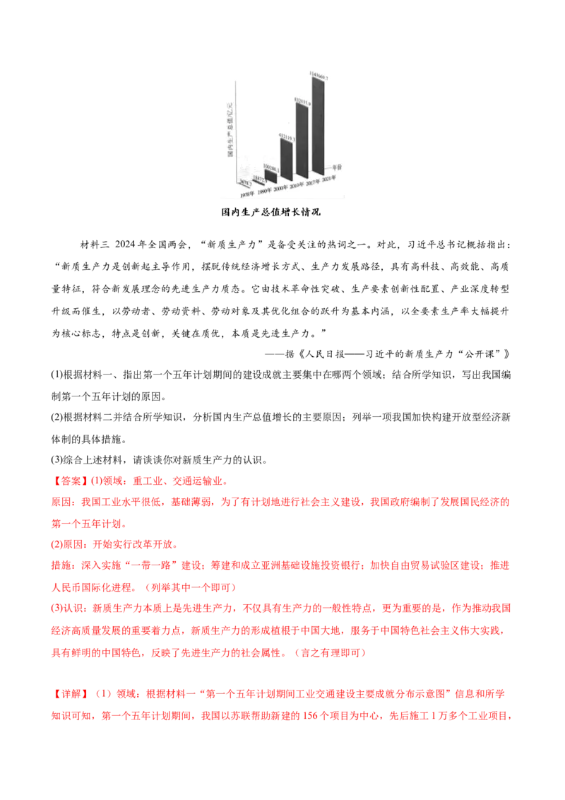 八下期末专项提分&middot;材料综合题（解题方法+必练25题）（解析版）_新八下历史_19、赠送其它资料_旧版_12复习课件8下历史_2023-2024学年八年级历史下册期末复习提分秘籍（统编版）