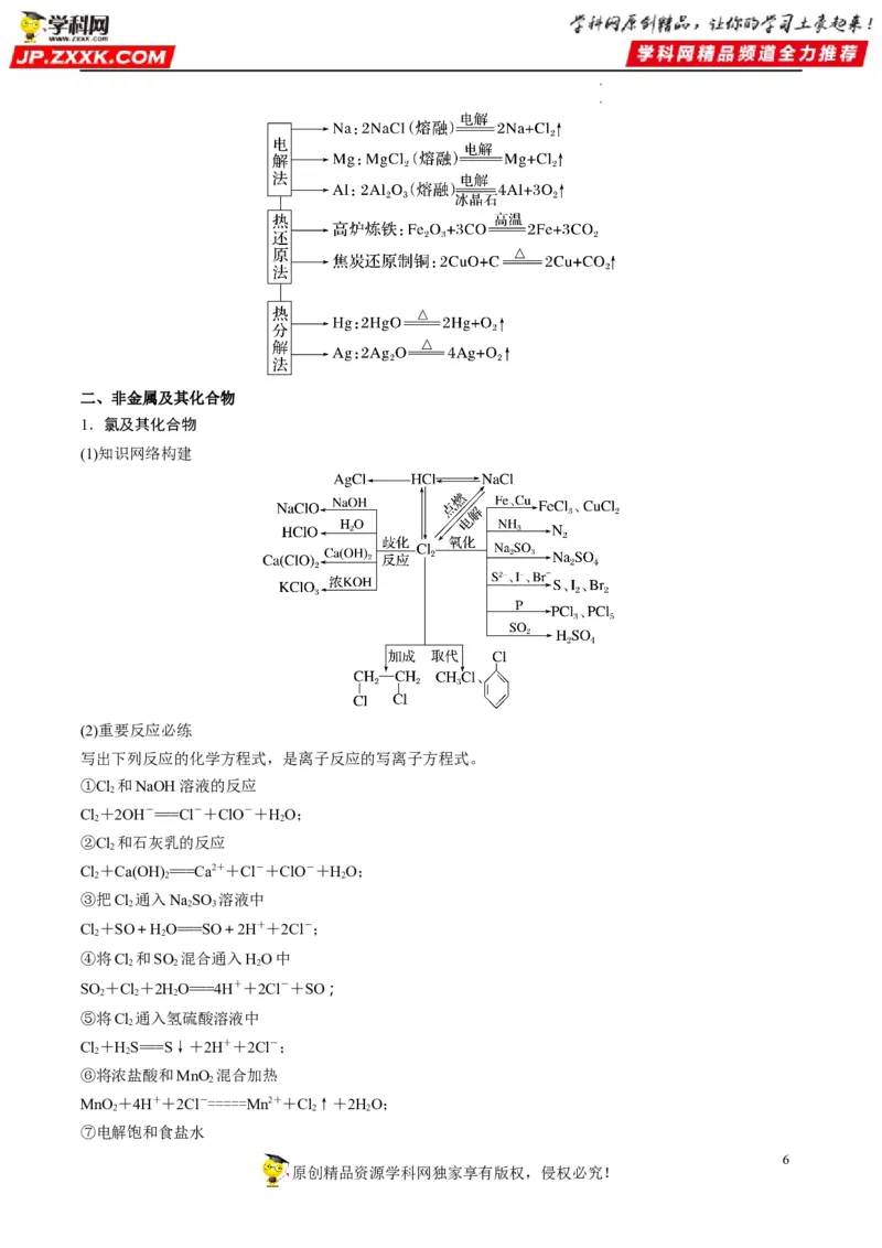 重难点08常见无机物的性质与转化（原卷版）_05高考化学_新高考复习资料_2023年新高考资料_专项复习_2023年高考化学热点&middot;重点&middot;难点专练（新高考专用）_939