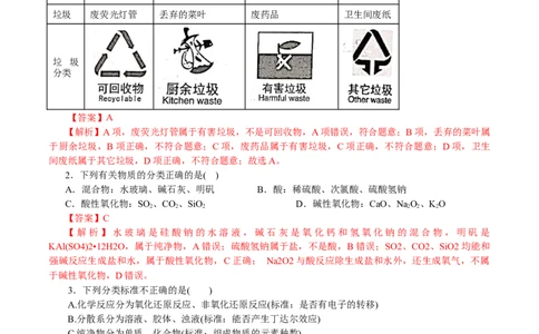 解密01物质的组成、分类和转化（讲义）-高频考点解密2021年高考化学二轮复习讲义+分层训练_05高考化学_新高考复习资料_2021新高考资料_990
