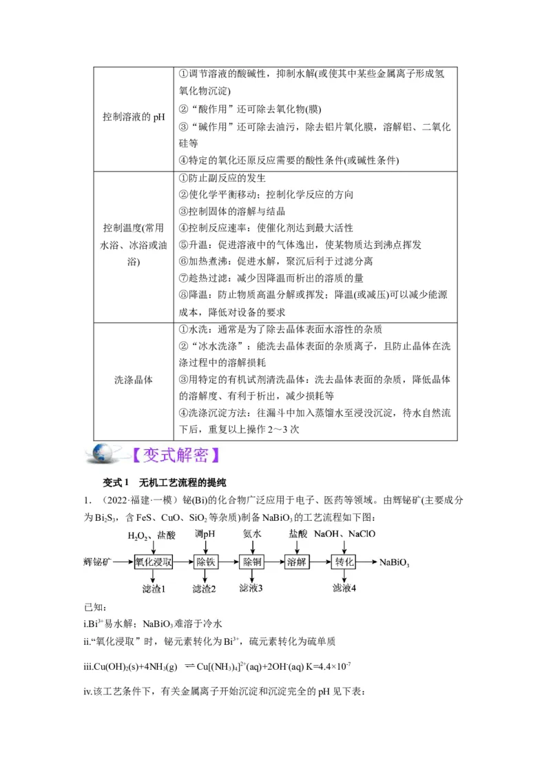 解密12化学工艺流程（讲义）-高频考点解密2022年高考化学二轮复习讲义+分层训练（全国通用）（原卷版）_05高考化学_通用版（老高考）复习资料_2023年复习资料_二轮复习