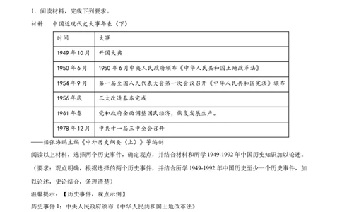 期末复习&middot;历史观点论述题专项50练（1-11课）（教师版）_新八下历史_00、更新资料3月23日_第二套(4)_期末专项复习-U269_2024版