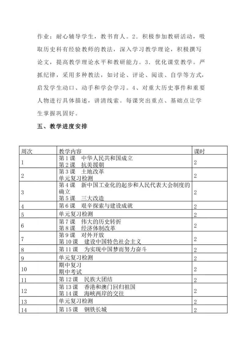 八年级下册历史教学计划+工作总结_新八下历史_19、赠送其它资料_旧版_13教学计划+总结8下历史