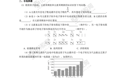 016专题：物质结构与性质综合复习原子结构与性质同步练习_新人教版高二化学选修一、二、三_新人教版高中化学选择性必修第二册_高二化学（选择性必修第二册）学案练习