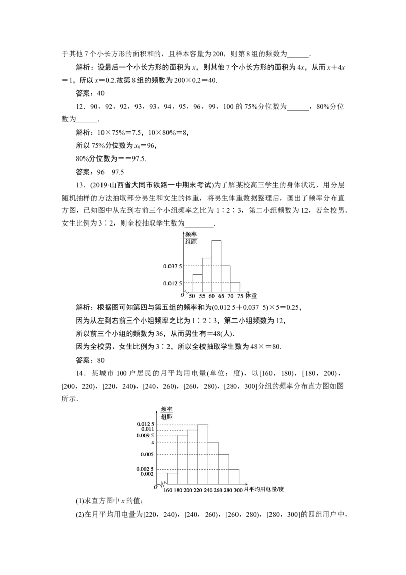 9．2.1　总体取值规律的估计9．2.2　总体百分位数的估计_化学课件_高中数学必修一二_2020年新改版--高中数学必修2（课件+学案+练习+章末复习）_29．2　用样本估计总体