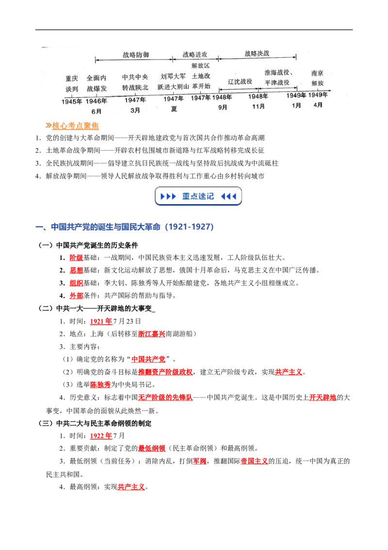 温故知新专题03新民主主义革命历程（寒假复习讲义）（解析版）_新八下历史_03、寒假复习讲义原卷版+解析版word版_01-八年级历史寒假复习