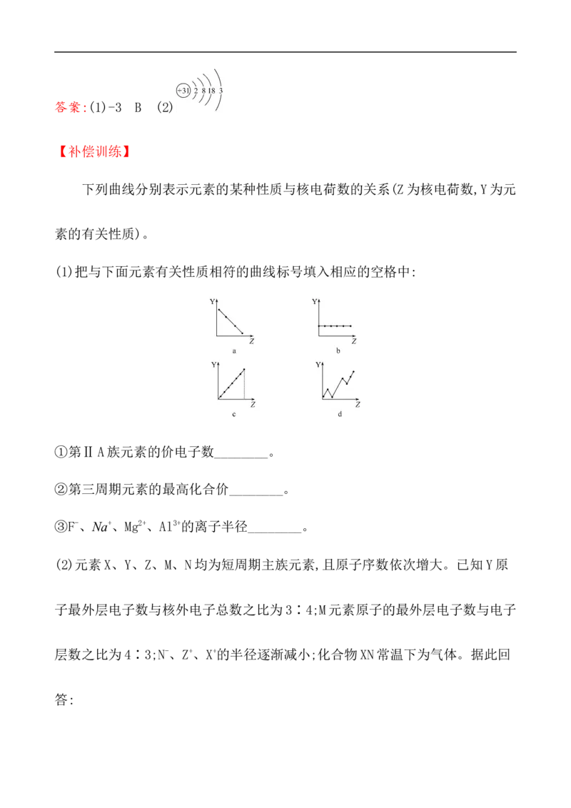 2020学年新人教版必修1：4.2.1元素性质的周期性变化规律作业_化学课件_新人教版高一化学必修一同步练习_4.2元素周期律同步练习（2课时，4份，含解析）