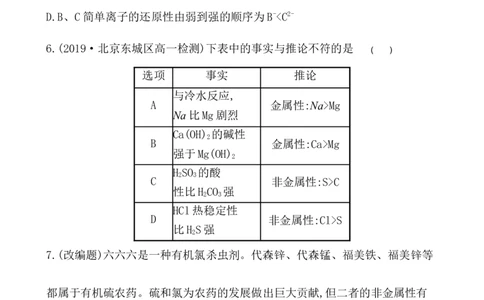 2020学年新人教版必修1：4.2.1元素性质的周期性变化规律作业_化学课件_新人教版高一化学必修一同步练习_4.2元素周期律同步练习（2课时，4份，含解析）