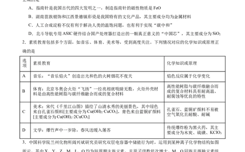 黄金卷02-赢在高考&middot;黄金8卷备战2024年高考化学模拟卷（湖南专用）（考试版）_05高考化学_2024年新高考资料_4.2024高考模拟预测试卷