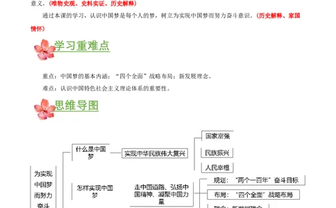 第11课为实现中国梦而努力奋斗（导学案）-（部编版）_新八下历史_00、更新资料3月23日_第二套(4)_导学案