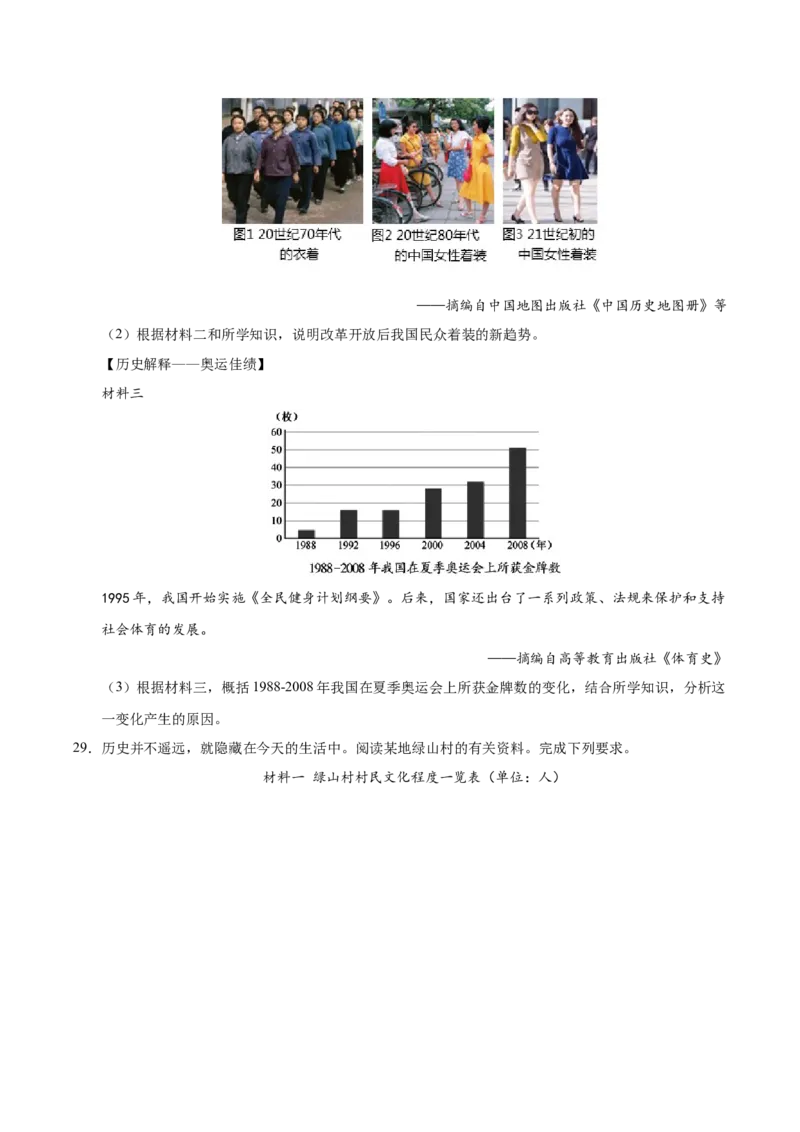 第六单元科技文化与社会生活（考点梳理卷）（学生版）_新八下历史_00、更新资料3月23日_第二套(4)_单元知识复习专项-U89_2025版