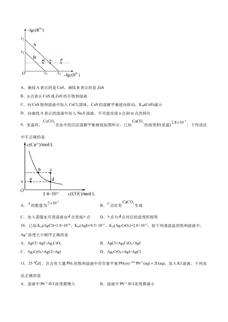 考点巩固卷09水溶液中的离子反应与平衡&nbsp;-2024年高考化学一轮复习考点通关卷（新高考通用）（原卷版）_05高考化学_2024年新高考资料_1.2024一轮复习