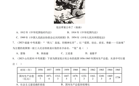 期末检测卷（中考真题重组）（后附答案）-（统编版）_新八下历史_00、更新资料3月23日_第二套(4)_大单元教学课件+教学设计-U40_第六单元科技文化与社会生活（18-19）
