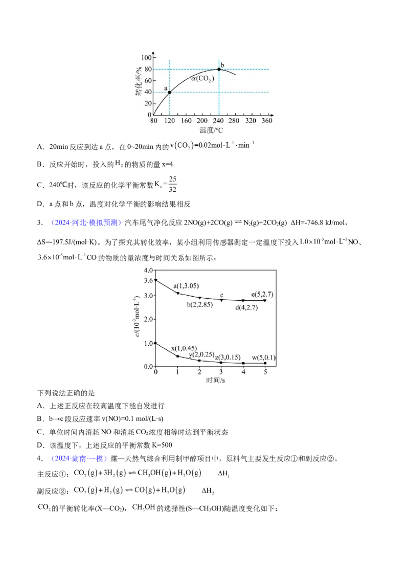 通关08化学反应速率及化学平衡（原卷版）-备战2024年高考化学抢分秘籍（新高考专用）_05高考化学_2024年新高考资料_5.2024三轮冲刺_备战2024年高考化学抢分秘籍（新高考专用）322209527