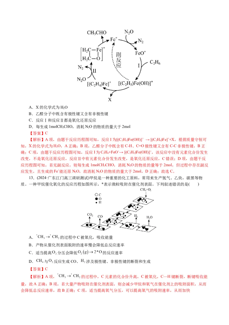 重难点突破反应机理的图象分析与应用(解析版)_05高考化学_2024年新高考资料_2.2024二轮复习_2024年高考化学二轮复习讲练测（新教材新高考）