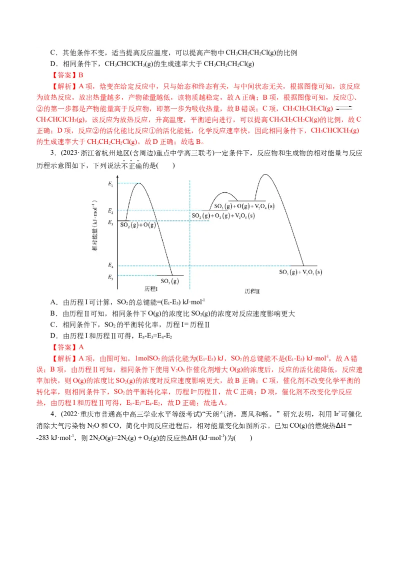 重难点突破反应机理的图象分析与应用(解析版)_05高考化学_2024年新高考资料_2.2024二轮复习_2024年高考化学二轮复习讲练测（新教材新高考）