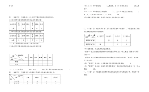A3原卷第三单元复式统计表素养测评卷-三年级数学下册同步高效课堂系列（人教版）_26春人教版数学三下_00、更新资料3月18日_单元测试(4)_单元测试卷