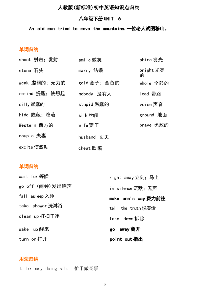 1_24秋《初中各科知识点梳理》_初中英语《知识梳理》7-9年级上下册_重点知识_人教版初中英语_下册_八下_unit6