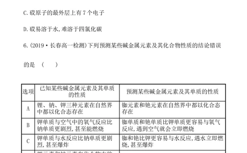 2020学年新人教版必修1：4.1.3原子结构与元素的性质作业_化学课件_新人教版高一化学必修一同步练习_4.1原子结构与元素周期表同步练习（3课时，6份，含解析）