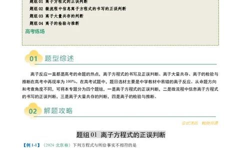 题型05离子反应-2025年高考化学二轮热点题型归纳与变式演练（新高考通用）（解析版）_05高考化学_2025年新高考资料_二轮复习