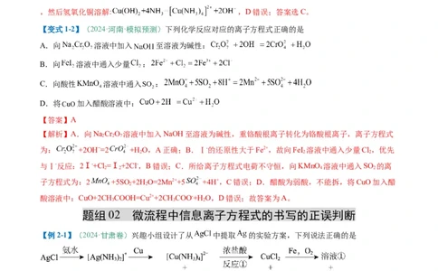 题型05离子反应-2025年高考化学二轮热点题型归纳与变式演练（新高考通用）（解析版）_05高考化学_2025年新高考资料_二轮复习