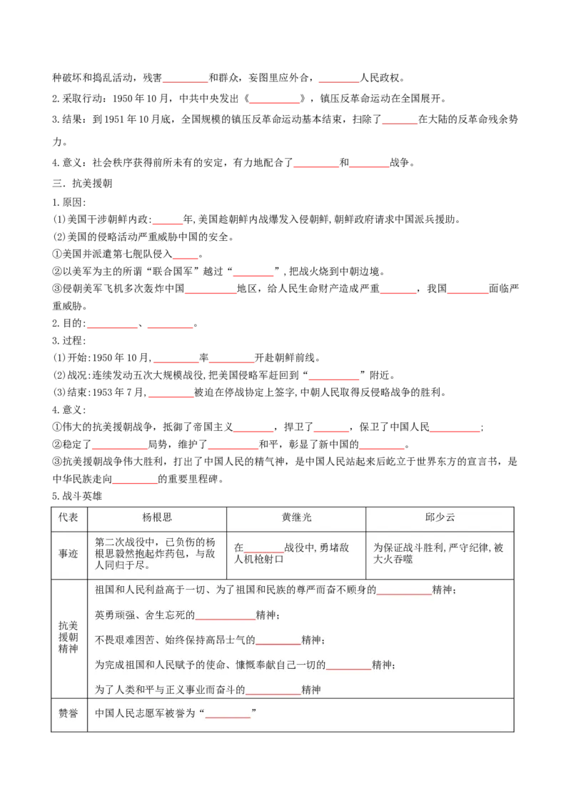 第2课巩固人民民主政权（任务型导学案）（原卷版）_新八下历史_00、更新资料3月23日_新版_第一套_02.导学案_第2课巩固人民民主政权（任务型导学案）历史统编版2024八年级下册