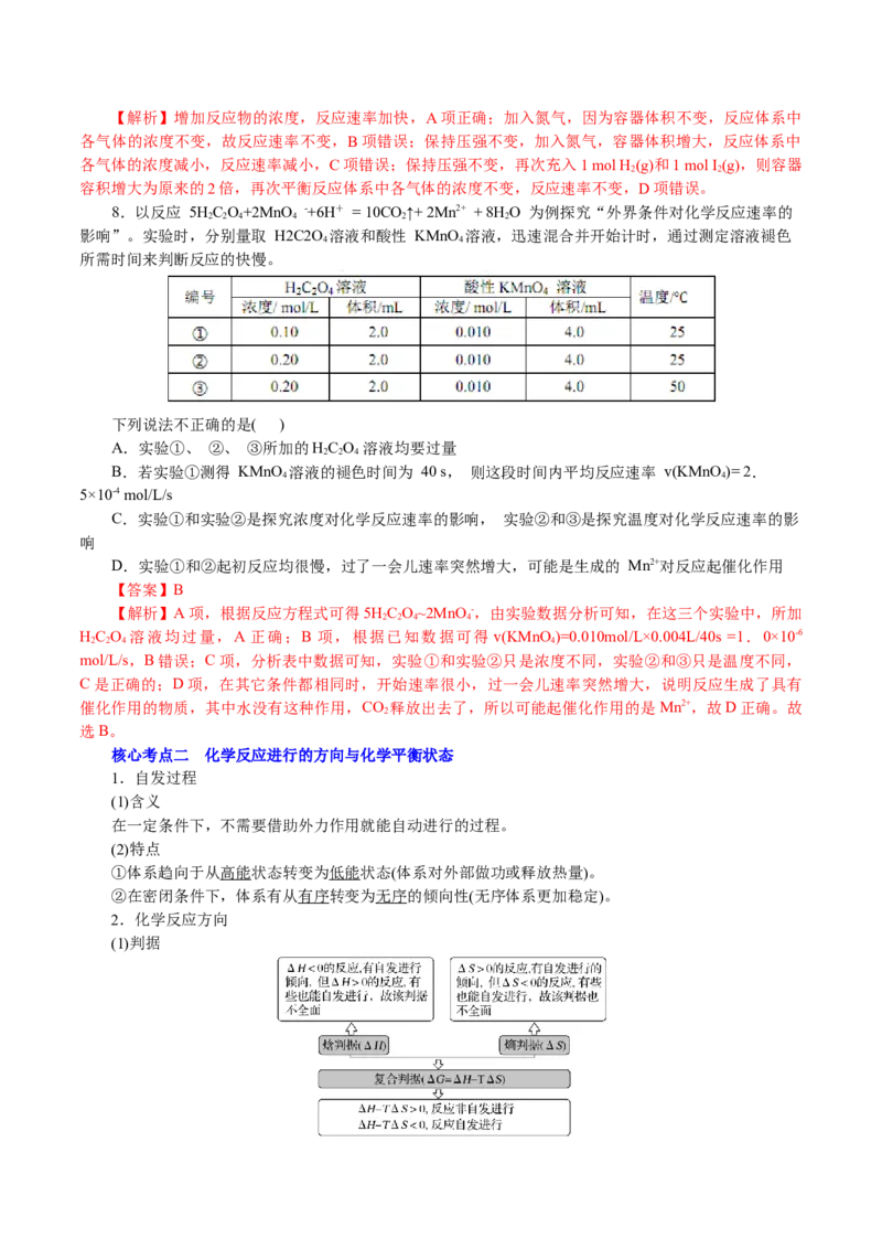 解密09化学反应速率与平衡(讲义)-高频考点解密2021年高考化学二轮复习讲义+分层训练_05高考化学_新高考复习资料_2021新高考资料