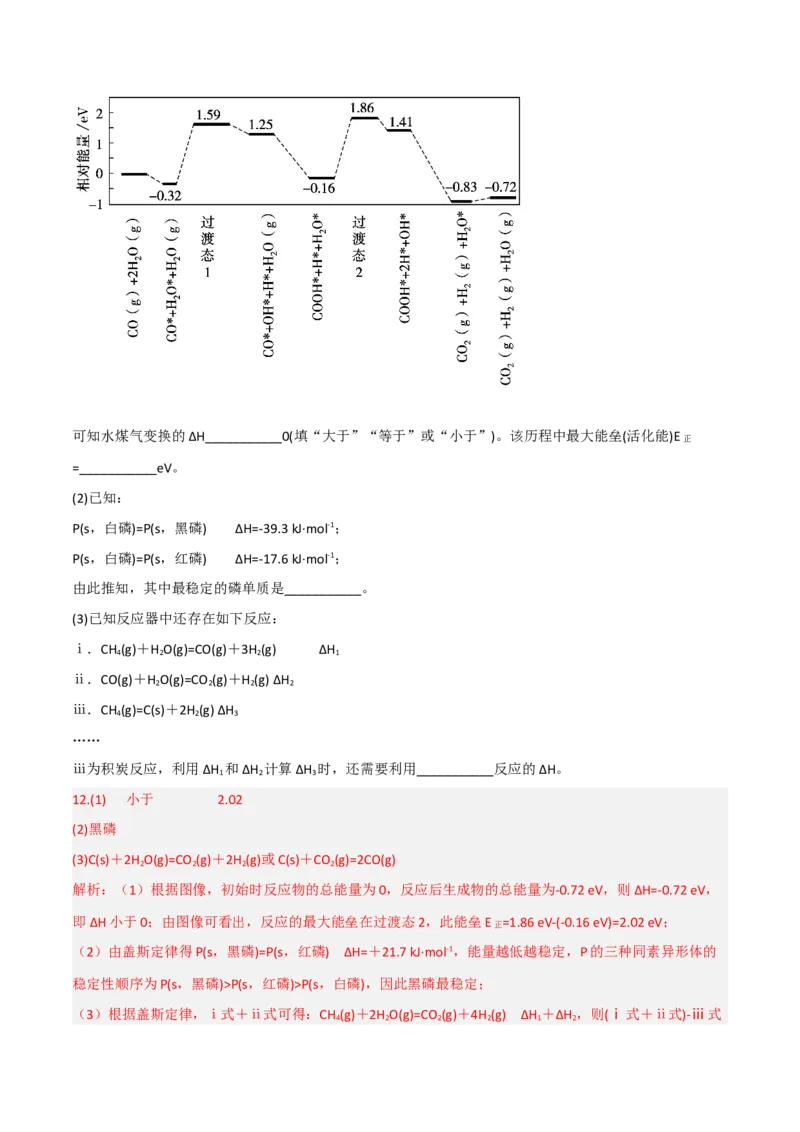 高频考点22反应热的计算-2023年高考化学二轮复习高频考点51练（解析版）_05高考化学_新高考复习资料_2023年新高考资料_二轮复习_2023年高考化学二轮复习高频考点51练292724123