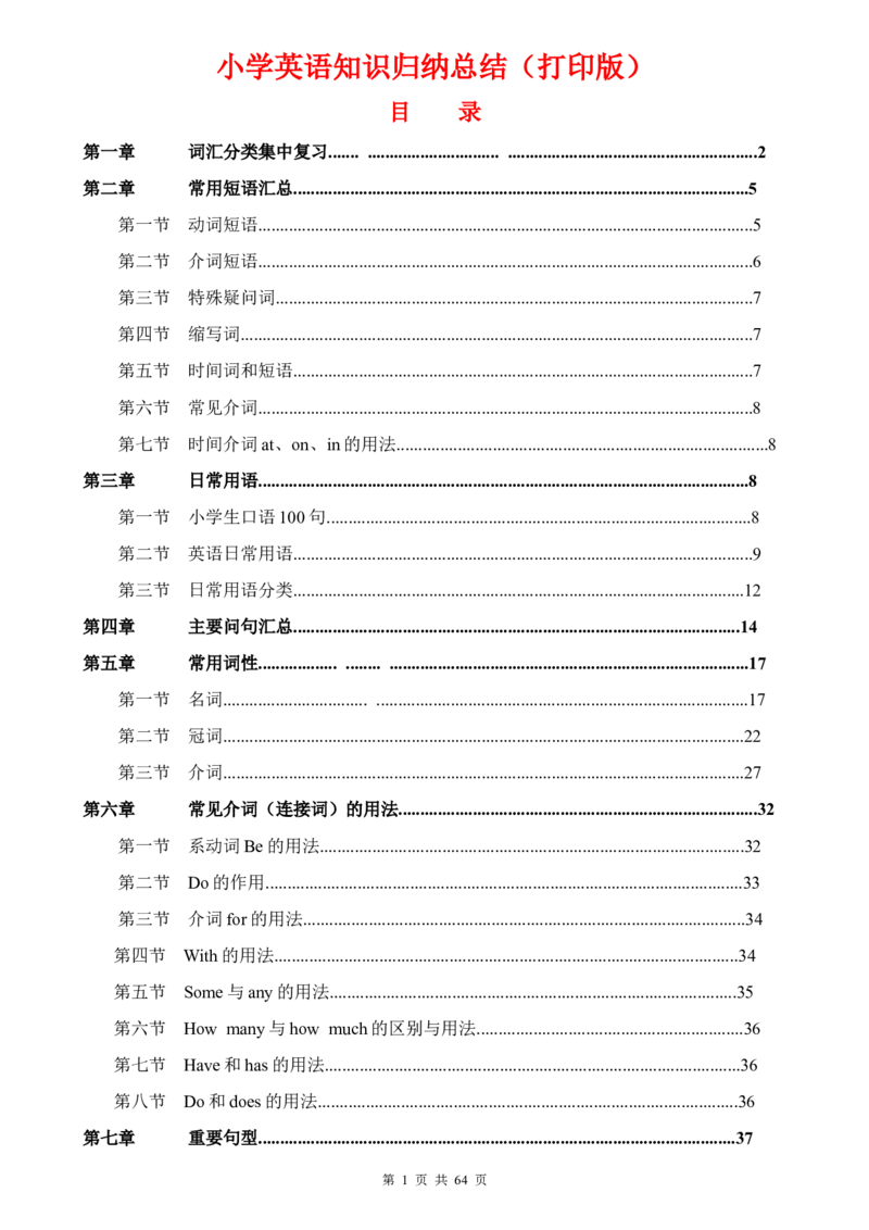 （超详）小学英语知识点归纳汇总_小初高知识点归纳汇总