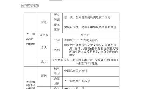 第13课　香港和澳门回归祖国_新八下历史_19、赠送其它资料_旧版_08背记手册8下历史