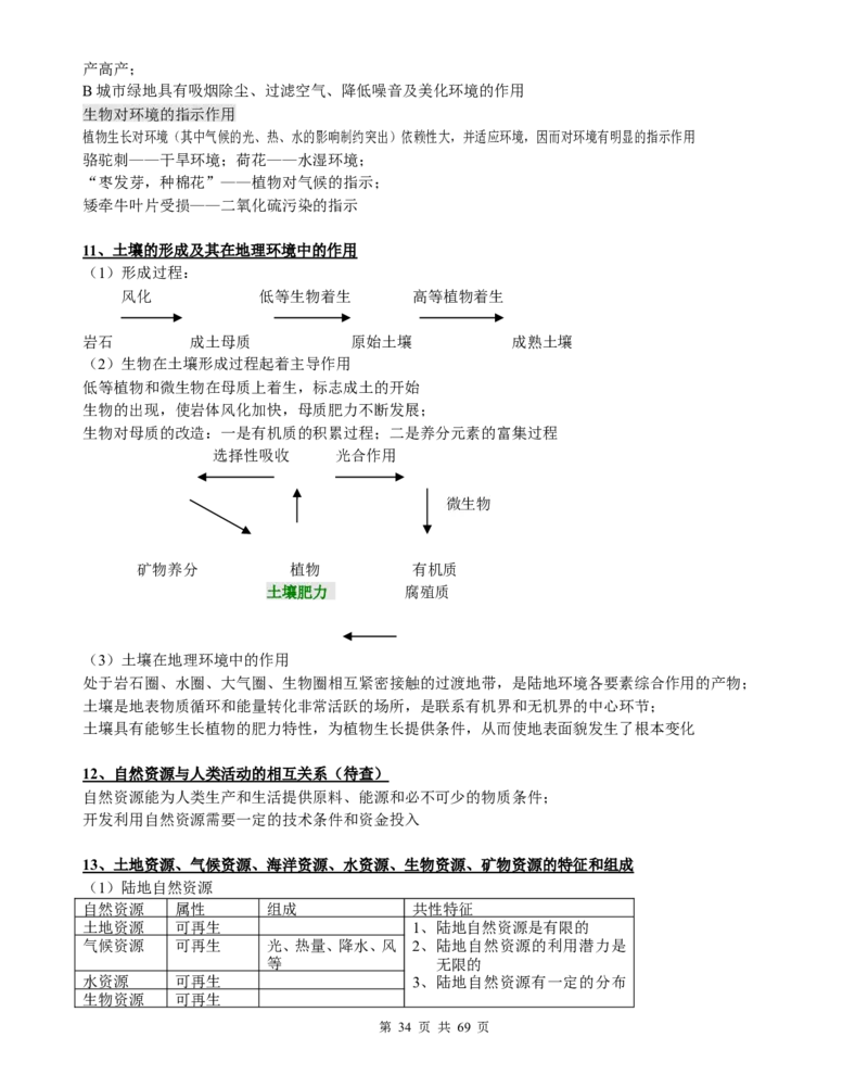 （超详）高中地理知识点归纳汇总_小初高知识点归纳汇总