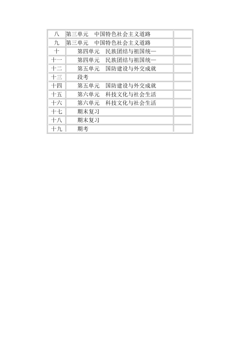 教学计划1_新八下历史_19、赠送其它资料_旧版_14赠送综合8下历史_教师教学计划