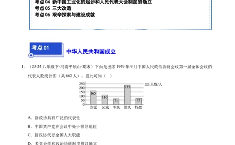 专题01第一、二单元选择题精编100题（统编版）（解析版）_新八下历史_00、更新资料3月23日_第二套(4)_专项练习