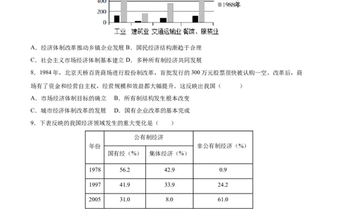 第8课经济体制改革（分层作业）（学生版）_新八下历史_00、更新资料3月23日_第二套(4)_大单元教学课件+教学设计-U40_第三单元中国特色社会主义道路（7-11）