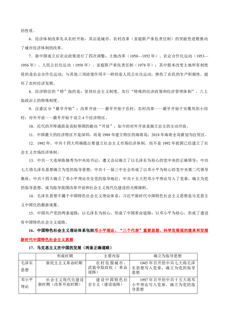 考点清单01++第1_3单元（考点清单）-2023-2024学年八年级历史下册期末满分冲刺复习攻略_新八下历史_19、赠送其它资料_旧版_12复习课件8下历史