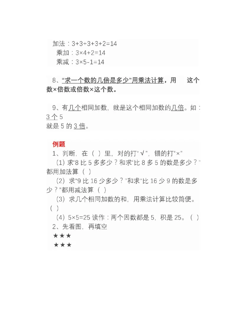 人教版数学二年级上册知识点汇总_《小学各科知识点》_小学数学《知识梳理》1-6年级上下册_上册_人教版小学数学1-6年级上册知识汇总