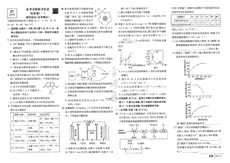 金考卷优秀模拟试卷汇编45套全国卷化学_05高考化学_高考模拟题_全国课标版_化学全国卷2023金考卷