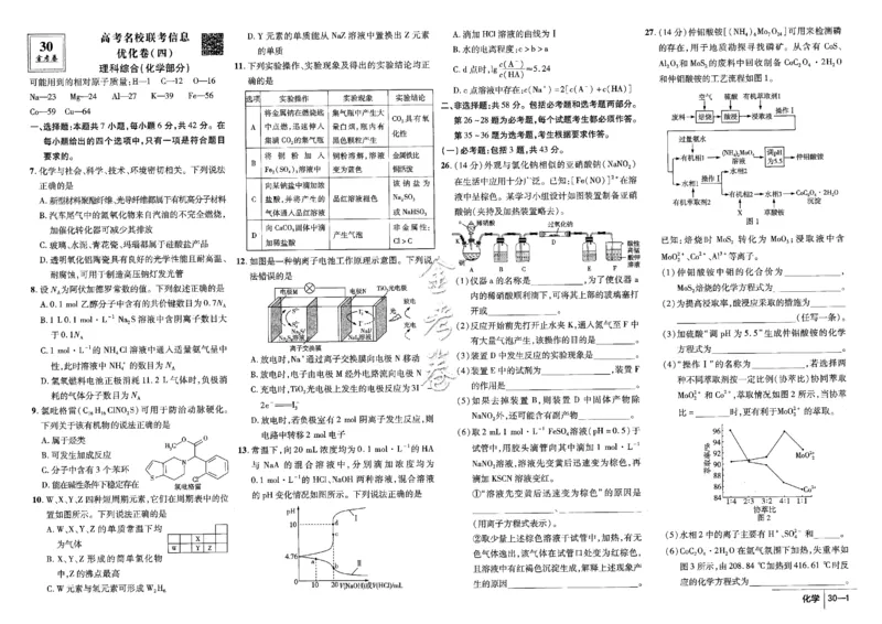 金考卷优秀模拟试卷汇编45套全国卷化学_05高考化学_高考模拟题_全国课标版_化学全国卷2023金考卷