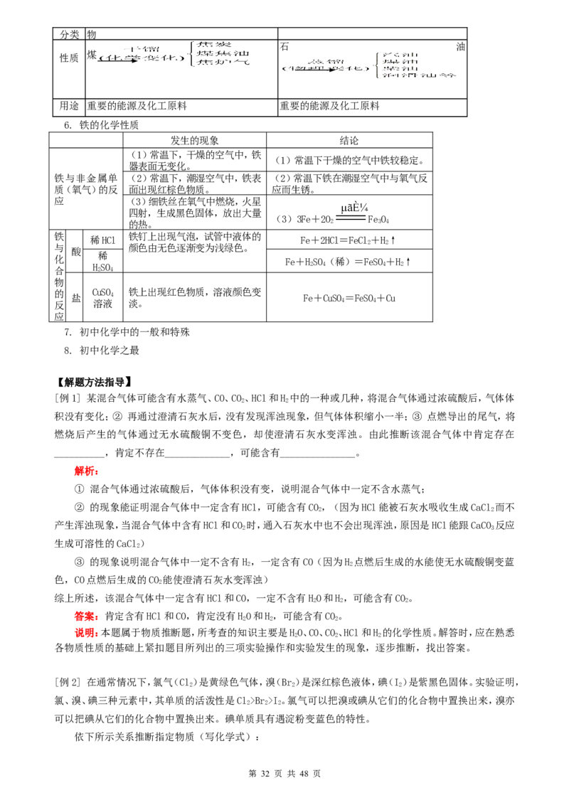 （超详）初中化学知识点归纳汇总_小初高知识点归纳汇总