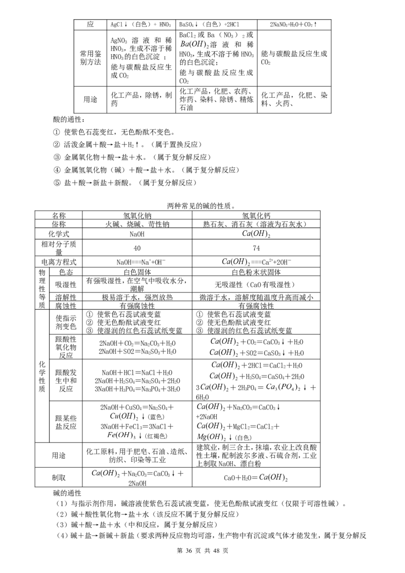 （超详）初中化学知识点归纳汇总_小初高知识点归纳汇总