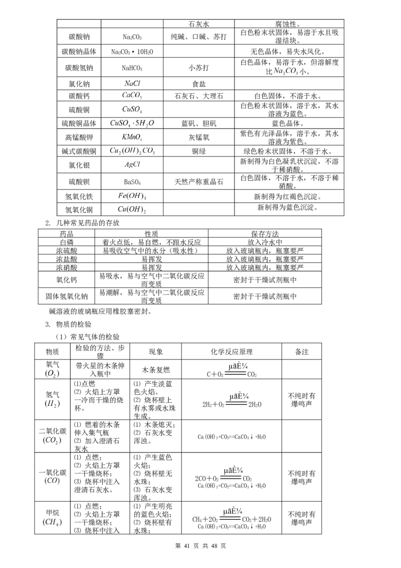 （超详）初中化学知识点归纳汇总_小初高知识点归纳汇总