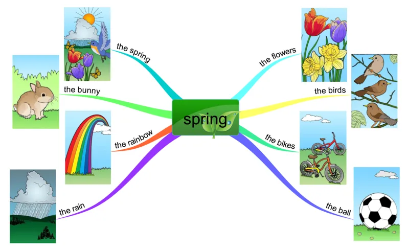 spring_《小学思维导图》_思维导图语数英第二套_英语_思维导图_思维导图RAZAA