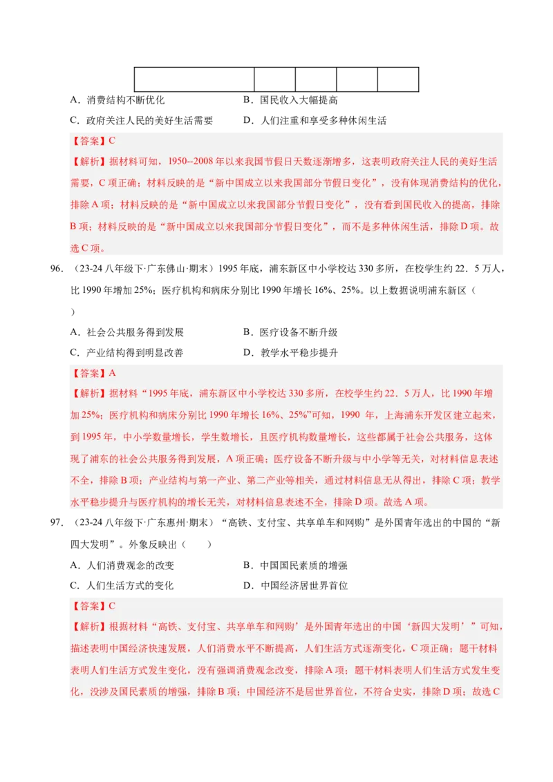 专题03第五、六单元选择题精编100题（统编版）（解析版）_新八下历史_00、更新资料3月23日_第二套(4)_专项练习