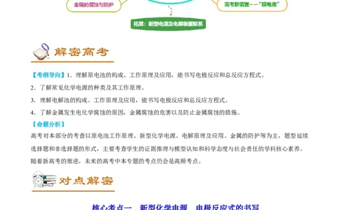 解密09电化学基础（讲义）-高频考点解密2022年高考化学二轮复习讲义+分层训练（全国通用）（原卷版）_05高考化学_通用版（老高考）复习资料_2023年复习资料_二轮复习